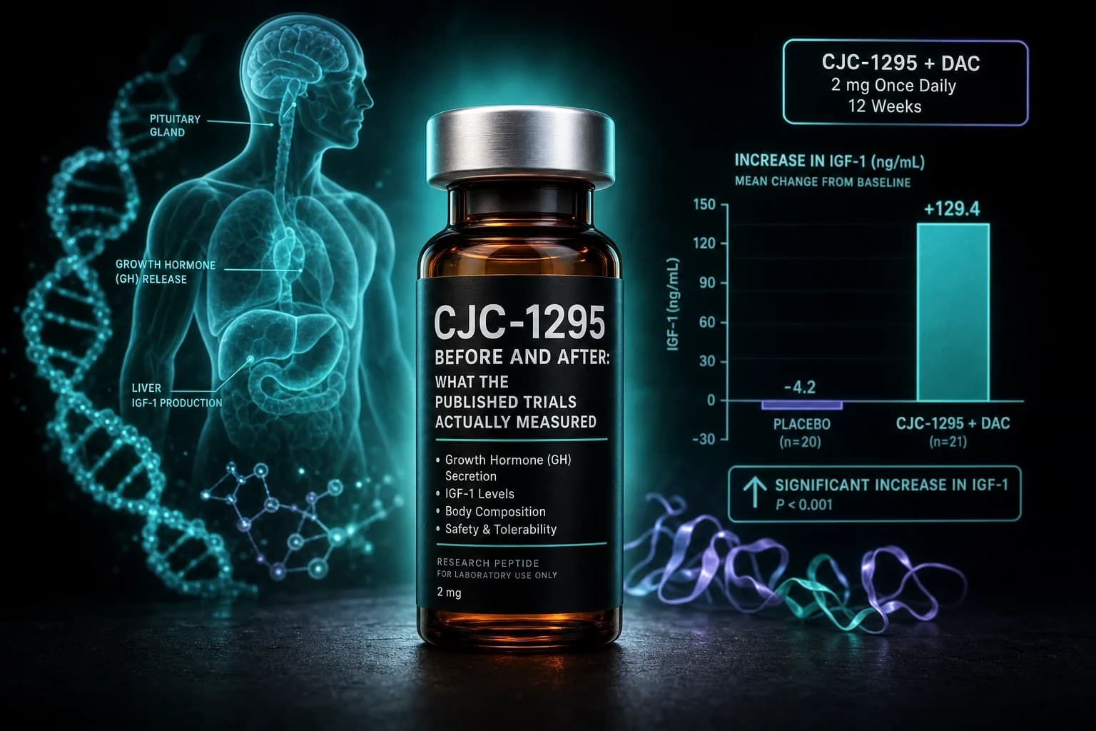 CJC-1295 Before and After: What the Published Trials Actually Measured