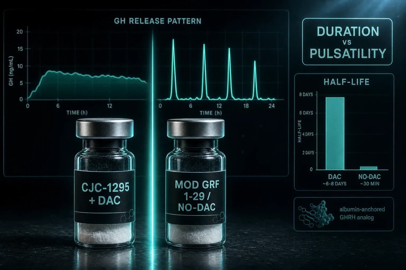 CJC-1295 With DAC vs Modified GRF 1-29 (No-DAC): Half-Life, Pulsatility, and Which to Run