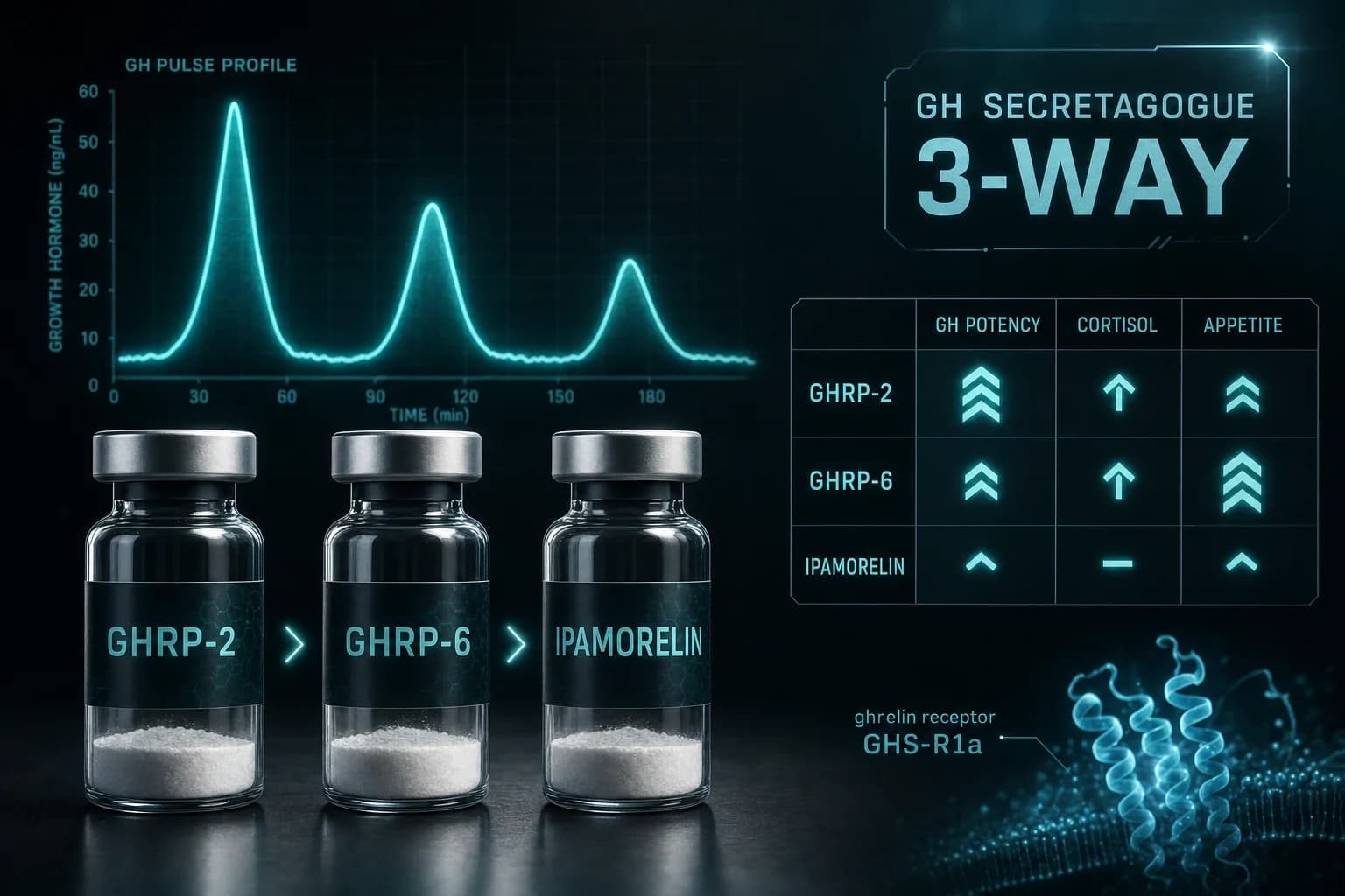 GHRP-2 vs GHRP-6 vs Ipamorelin: Which GH Secretagogue?