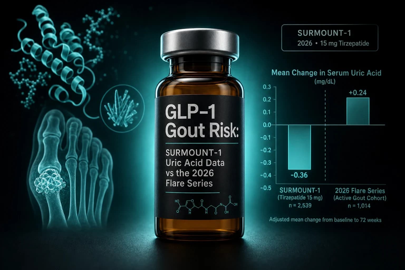 GLP-1 Gout Risk: SURMOUNT-1 Uric Acid Data vs the 2026 Flare Series