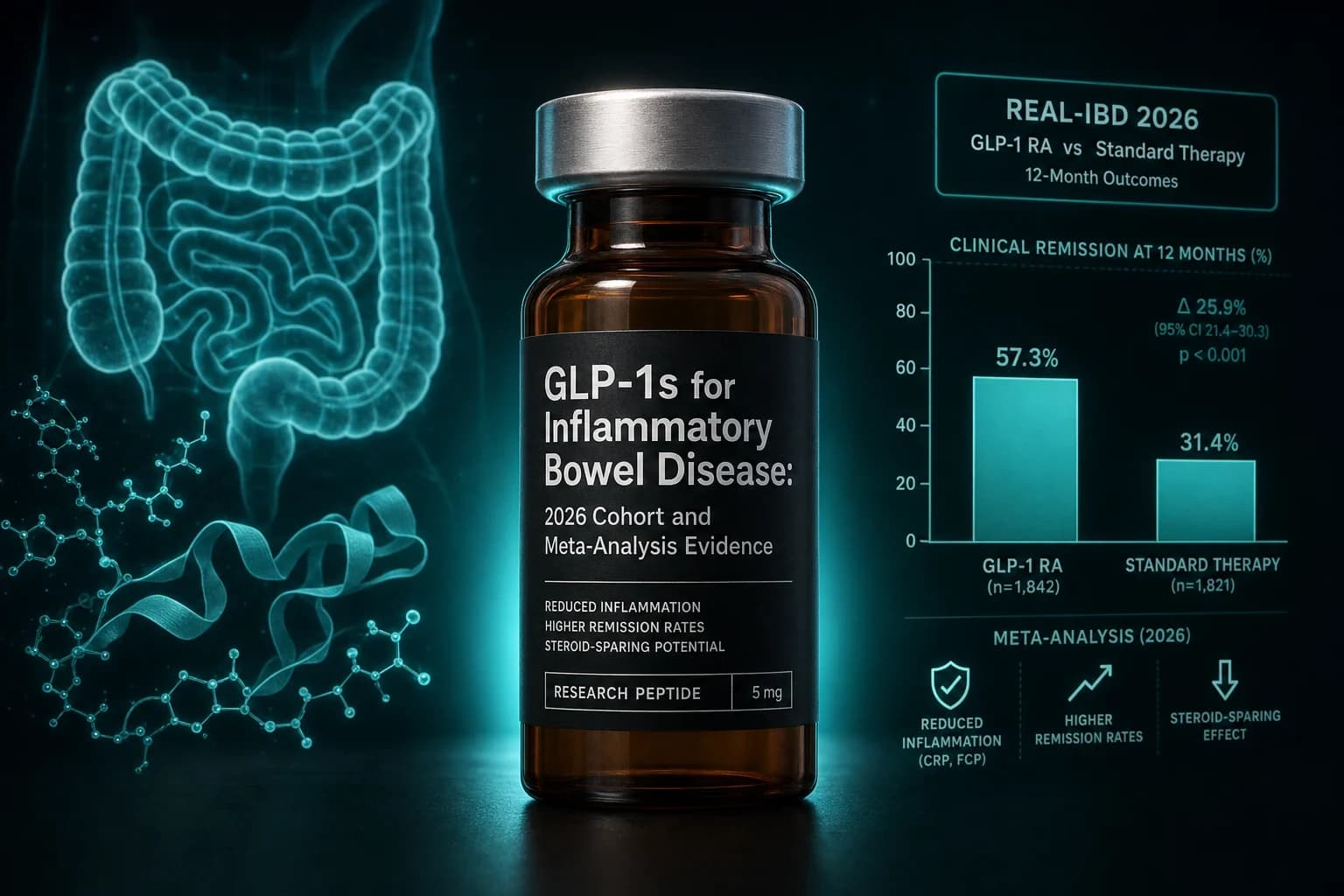 GLP-1s for Inflammatory Bowel Disease: 2026 Cohort and Meta-Analysis Evidence