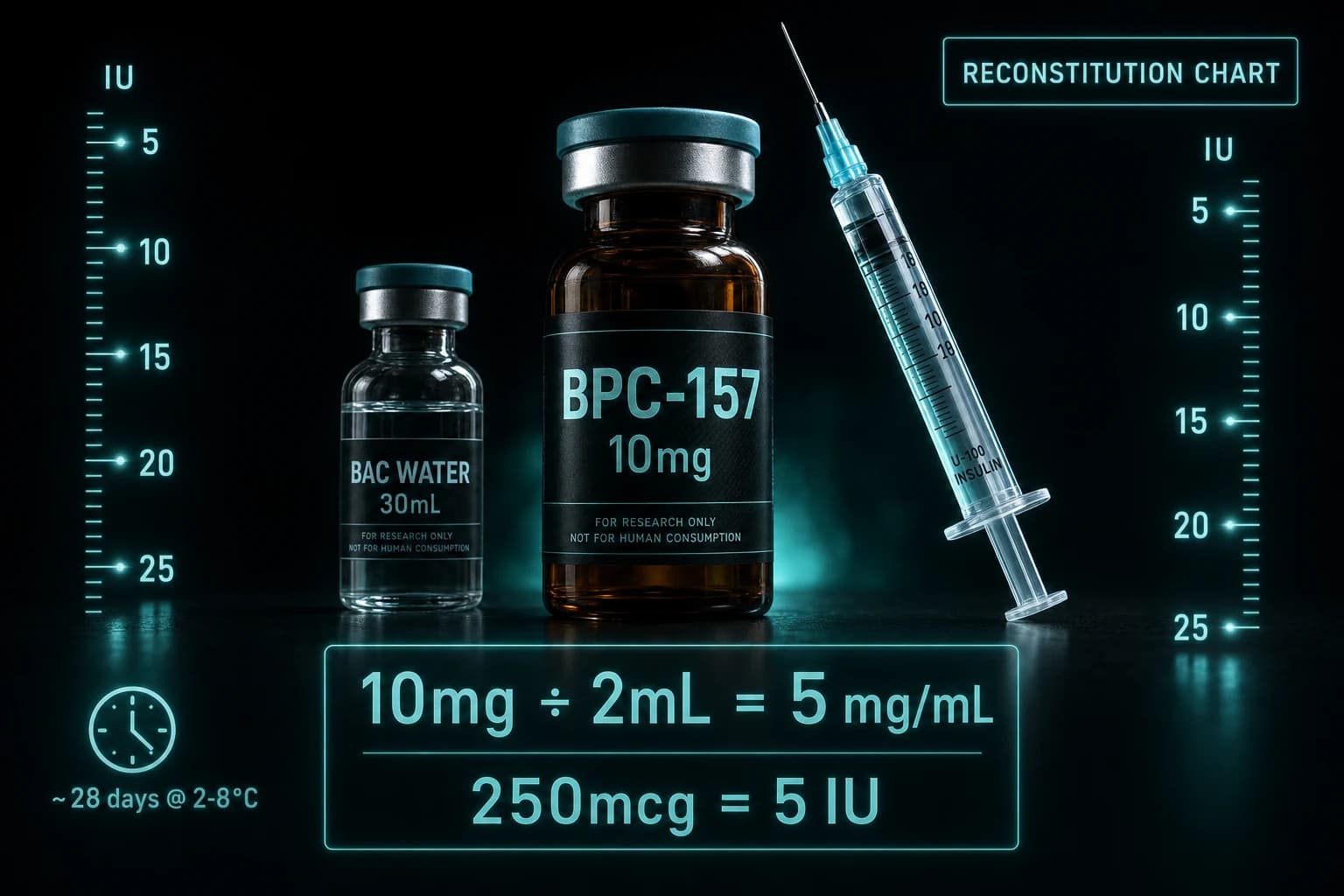 How Much Bacteriostatic Water for 10mg BPC-157? Full Chart