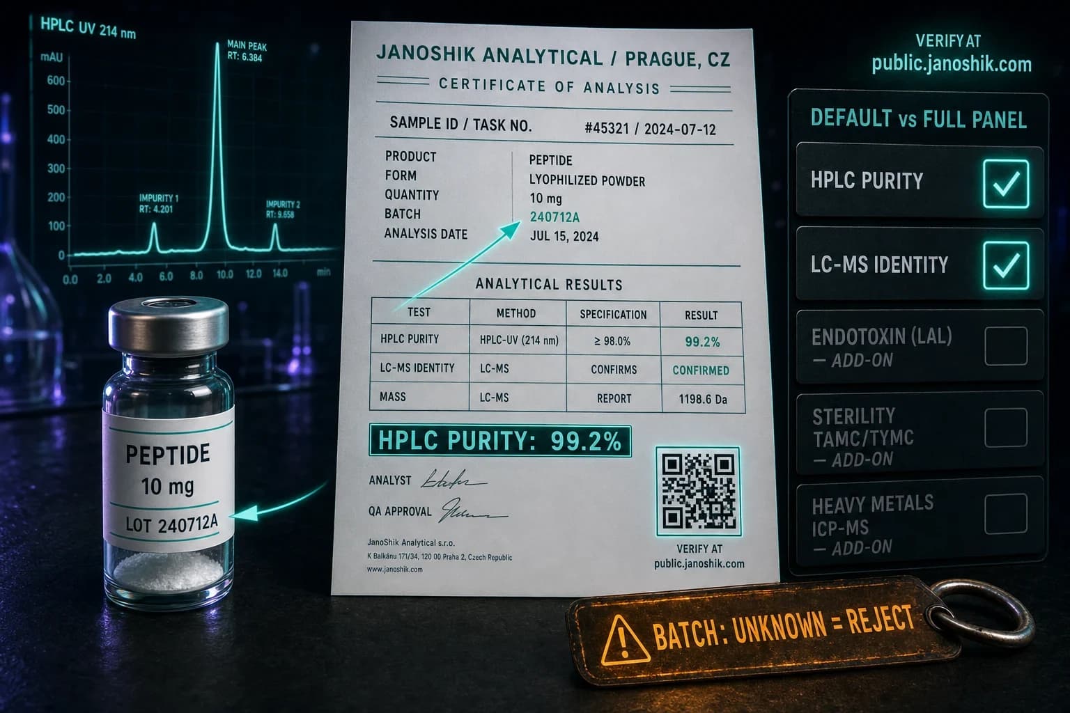 Janoshik Peptide Testing: What the COA Proves and Misses