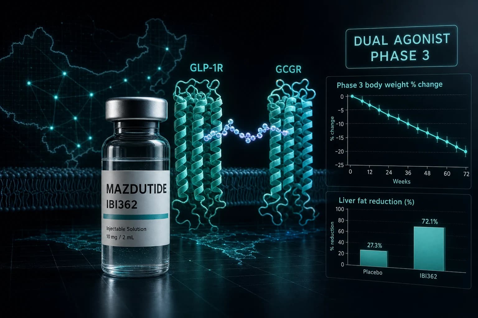 Mazdutide (IBI362): GLP-1/Glucagon Dual Agonist Phase 3 Evidence