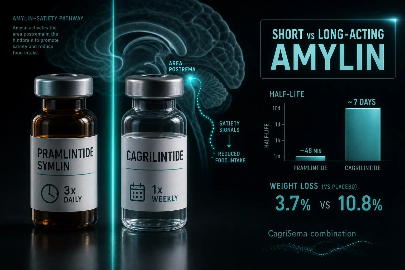 Pramlintide vs Cagrilintide: Short-Acting vs Long-Acting Amylin