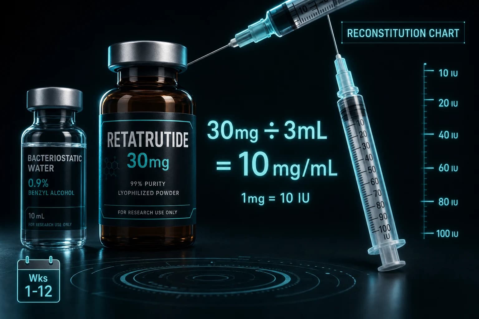 Retatrutide 30mg Reconstitution Guide: BAC Water Math & IU Chart
