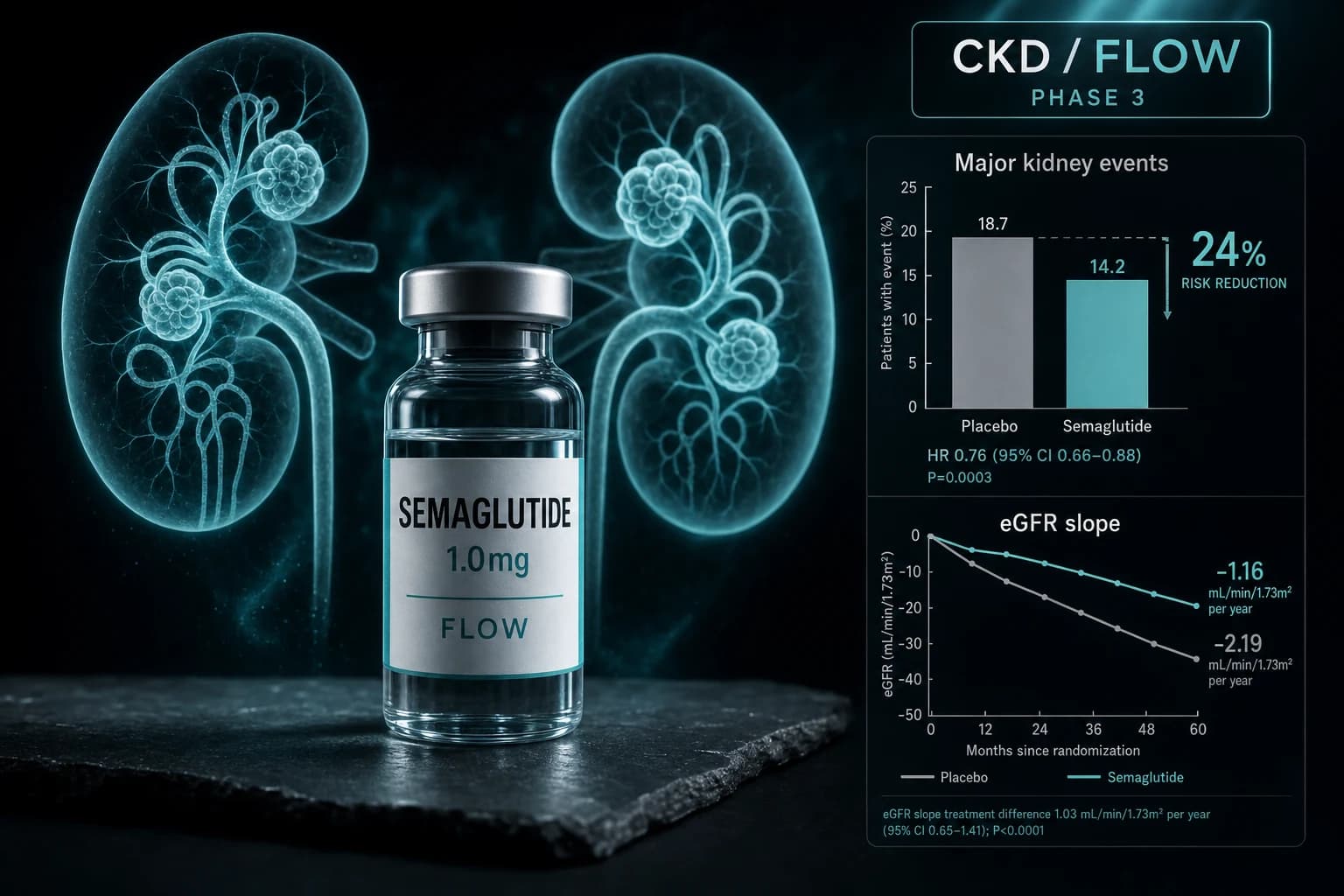 Semaglutide for CKD: What FLOW Phase 3 Actually Shows