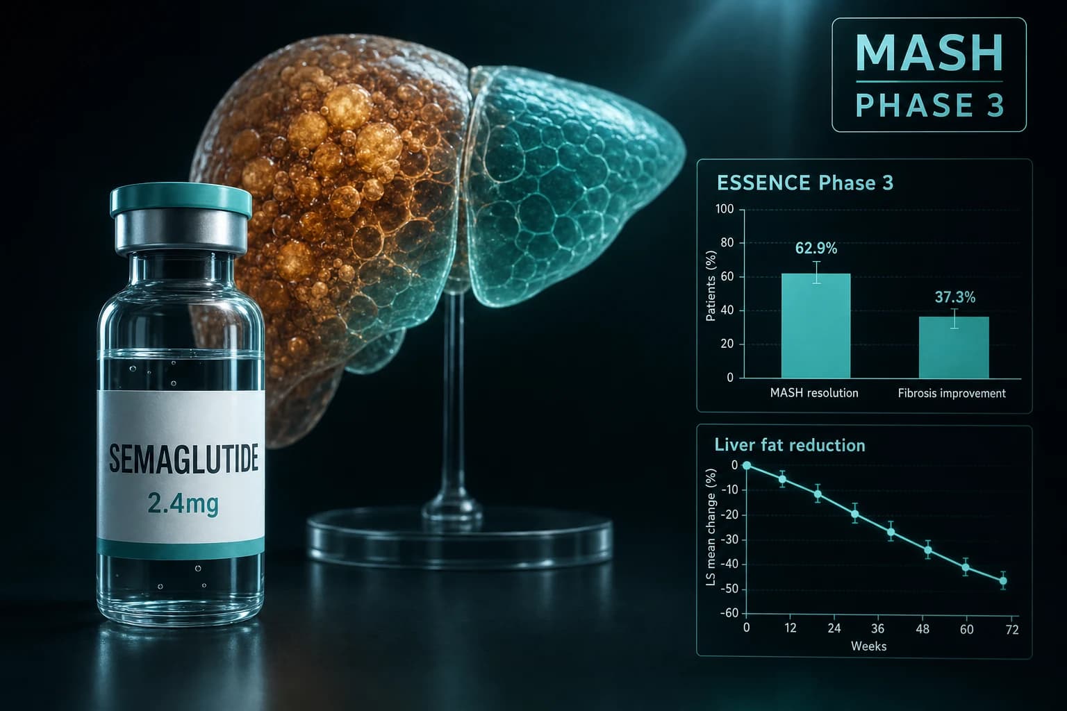 Semaglutide for MASH: ESSENCE Phase 3 vs Tirzepatide and Resmetirom