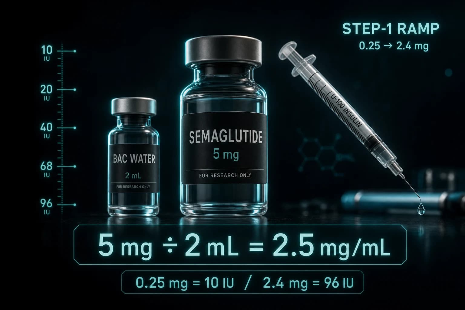 Semaglutide 5mg Reconstitution: BAC Water Math & IU Chart