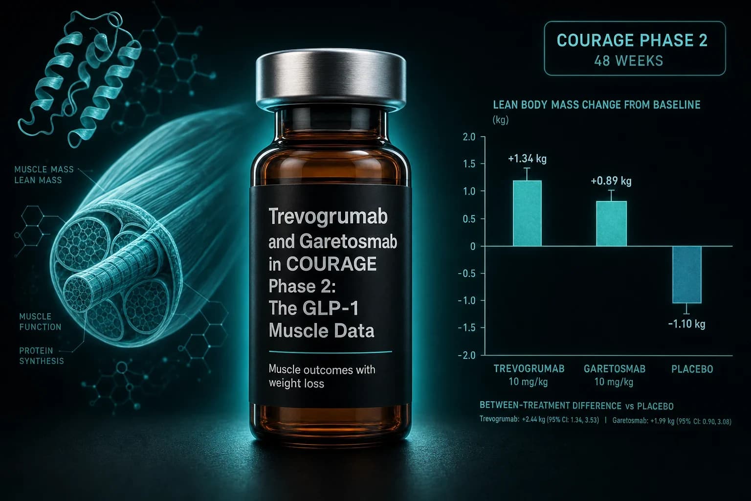 Trevogrumab and Garetosmab in COURAGE Phase 2: The GLP-1 Muscle Data